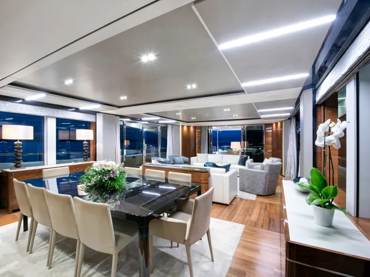 ANTHEYA III Princess 35m - main saloon dining area ANTHEYA III Princess 35m - main saloon dining area