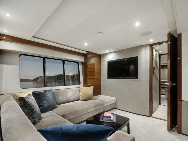 ANTHEYA III Princess 35m - master cabin TV lounge ANTHEYA III Princess 35m - master cabin TV lounge