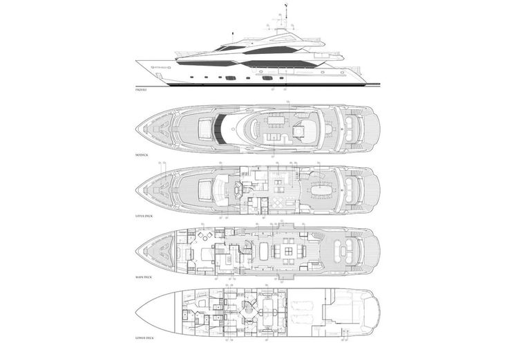 Layout for ANYA Sunseeker Yacht 40m - layout