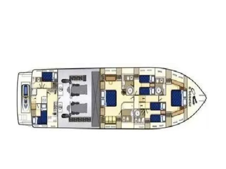 APEIRON BLUE Ferretti 23m - cabin layout APEIRON BLUE Ferretti 23m - cabin layout