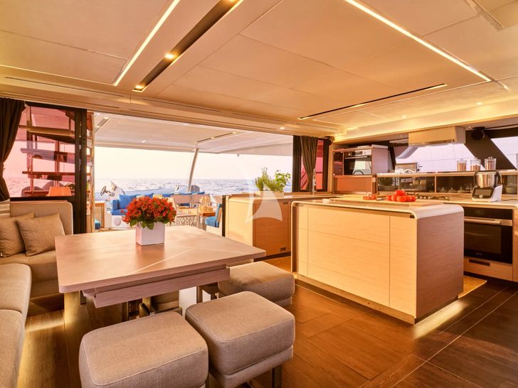 APHAEA Fountaine Pajot Alegria 67 - saloon and galley APHAEA Fountaine Pajot Alegria 67 - saloon and galley