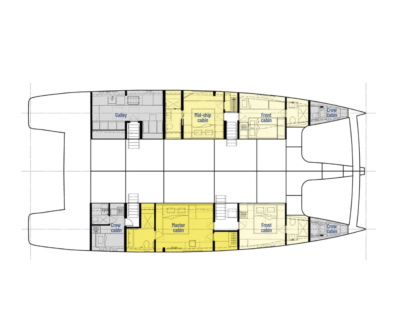 A-PLAN Sunreef 80 - cabin layout