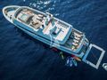 APNA Saba Yacht Custom 34m - aerial shot anchored with the water toys APNA Saba Yacht Custom 34m - aerial shot anchored with the water toys