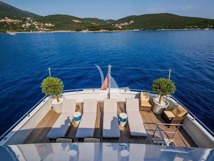 APNA Saba Yacht Custom 34m - sky deck aft sun beds APNA Saba Yacht Custom 34m - sky deck aft sun beds