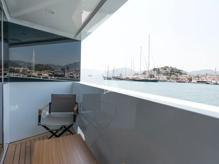 AQUARIUS Mengi Yay Yacht 45m - master cabin balcony AQUARIUS Mengi Yay Yacht 45m - master cabin balcony