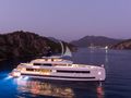 AQUARIUS Mengi Yay Yacht 45m - anchored at night AQUARIUS Mengi Yay Yacht 45m - anchored at night