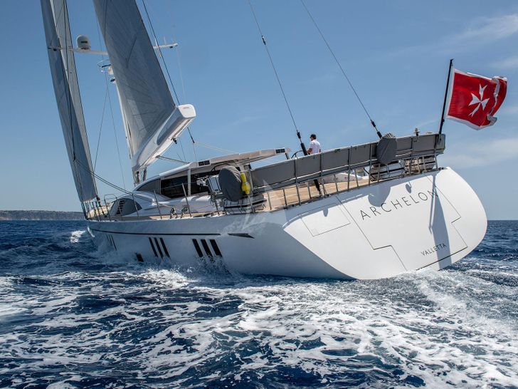 ARCHELON Oyster 1225 - sailing stern view ARCHELON Oyster 1225 - sailing stern view