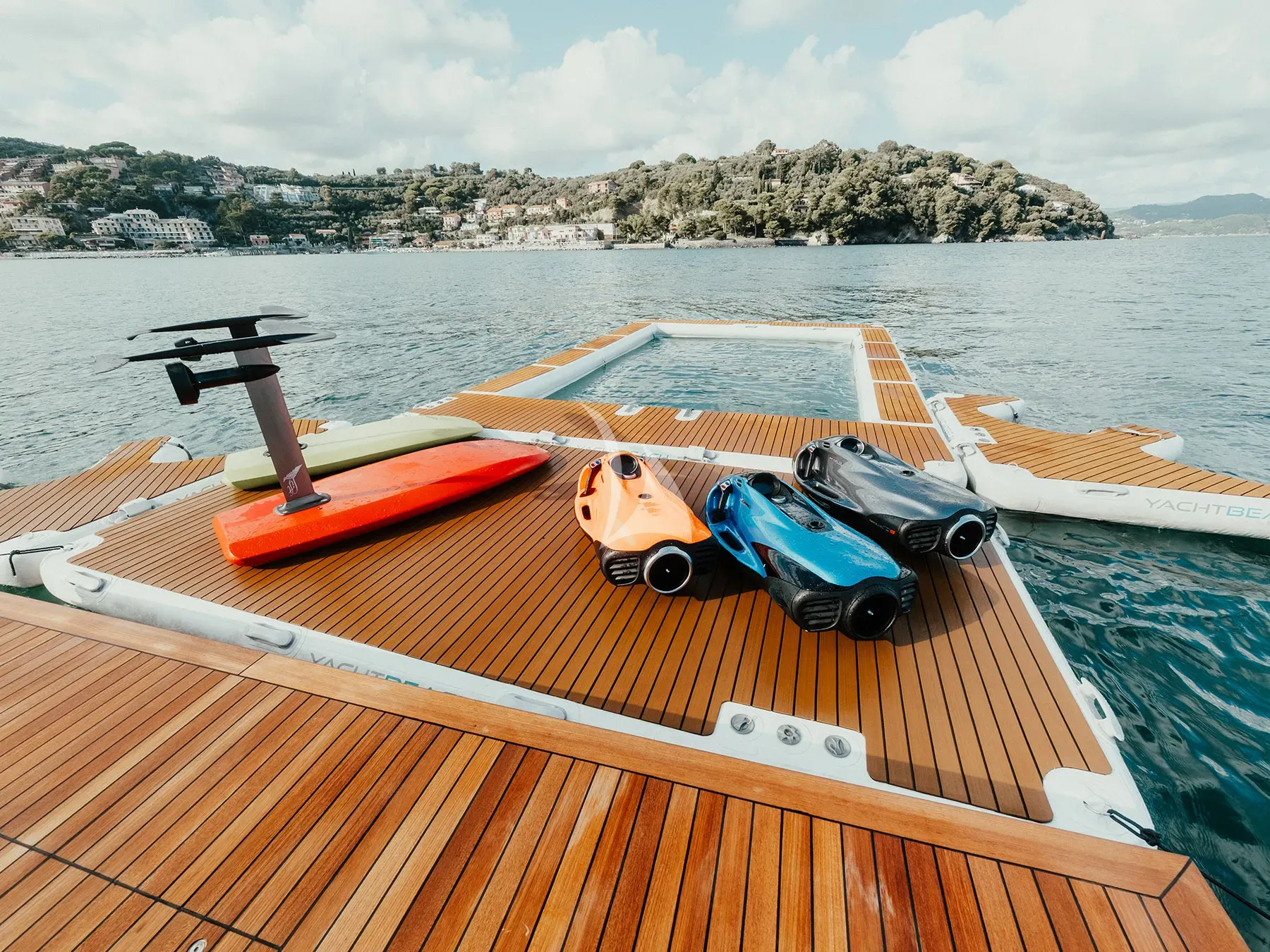 ARESYA Sanlorenzo SL120A - water toys on the inflatable island