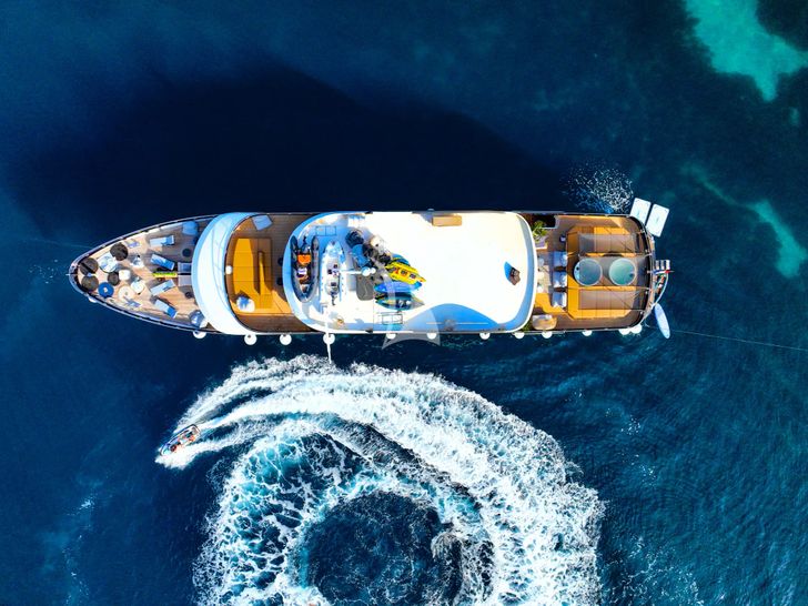 ARETHA Custom Yacht 45m - top aerial shot ARETHA Custom Yacht 45m - top aerial shot