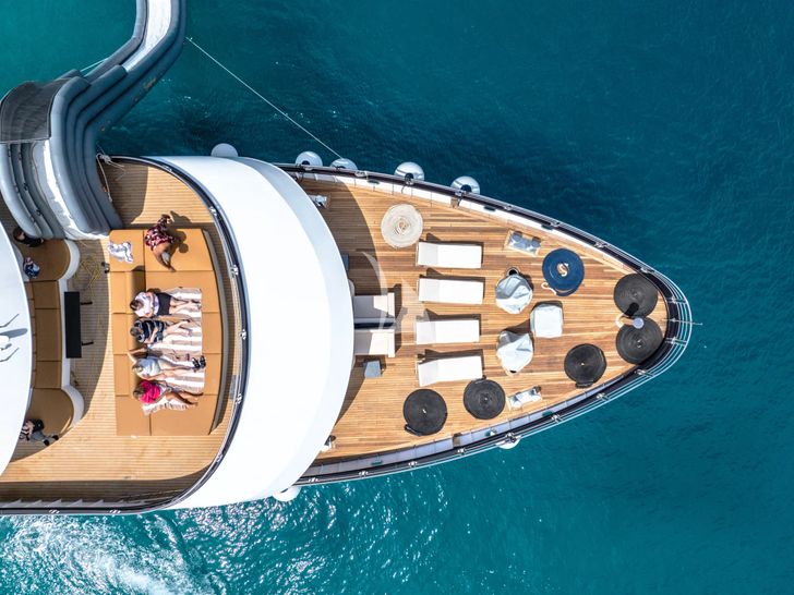 ARETHA Custom Yacht 45m - top foredeck shot ARETHA Custom Yacht 45m - top foredeck shot