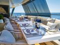 ARGO Custom 55m - upper deck dining set up ARGO Custom 55m - upper deck dining set up