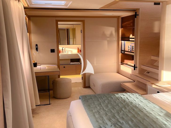 ARKTOS Lagoon Eighty 2 - master cabin seat and working area ARKTOS Lagoon Eighty 2 - master cabin seat and working area