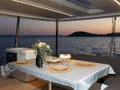 ARTISAN Lagoon 55 - flybridge romantic dinner set up ARTISAN Lagoon 55 - flybridge romantic dinner set up
