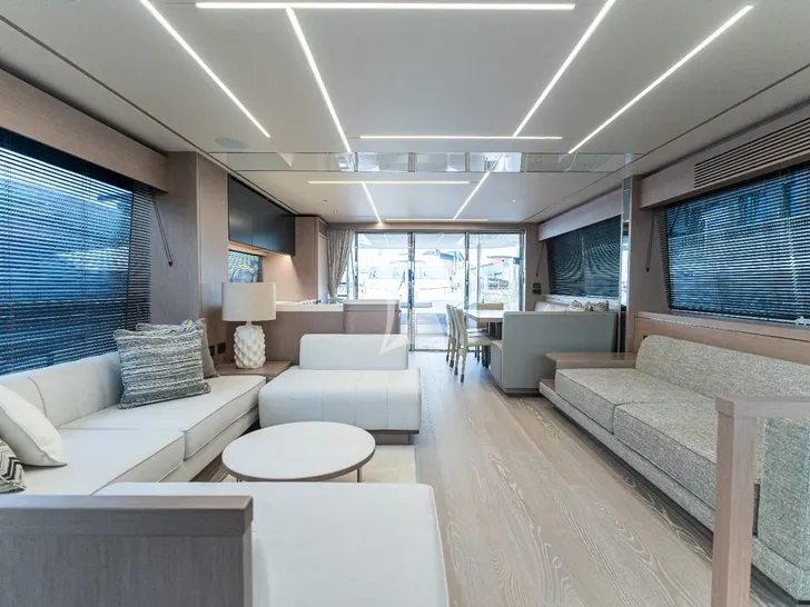ASCEND Sunseeker 23m - main saloon wide shot ASCEND Sunseeker 23m - main saloon wide shot