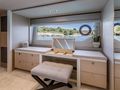 ASCEND Sunseeker 23m - master cabin vanity area by the glass window ASCEND Sunseeker 23m - master cabin vanity area by the glass window