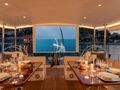 ASHLEYROSE 110 Notika Sailing Yacht Ketch 33m alfresco dining set up with projector