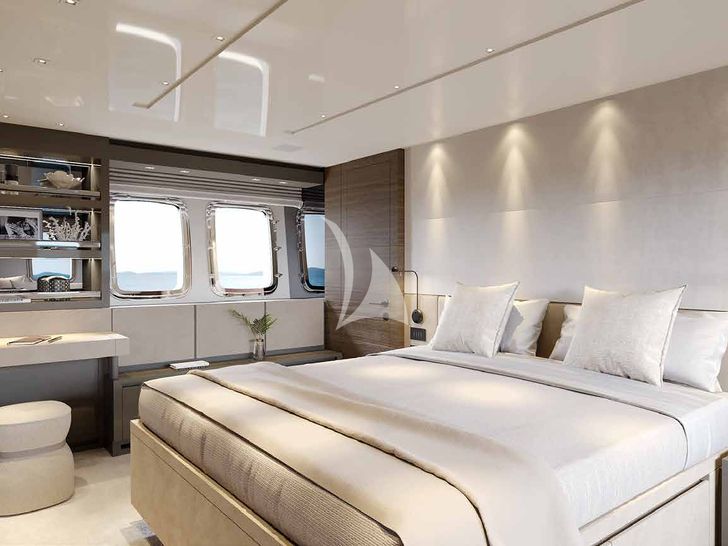 ASTRIMARE Sanlorenzo SL86 - master cabin bed ASTRIMARE Sanlorenzo SL86 - master cabin bed