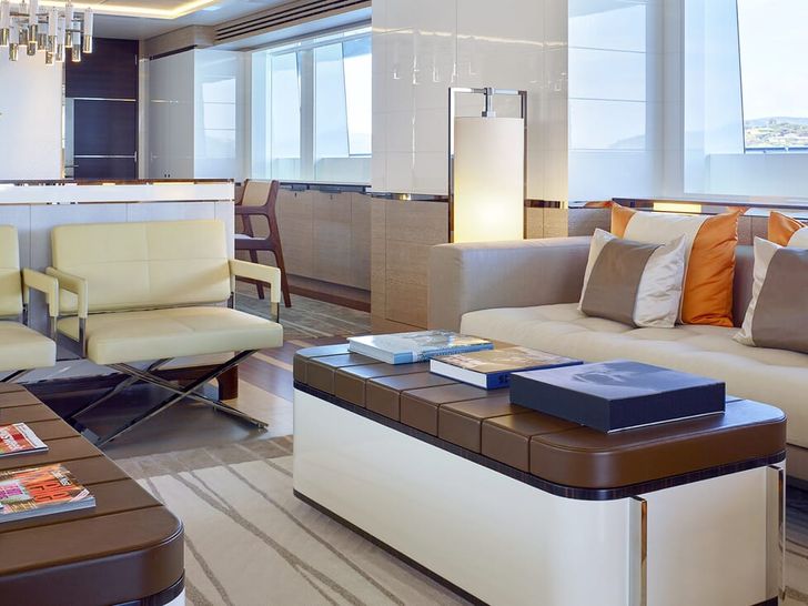 ASYA Heesen 74m main deck saloon table ASYA Heesen 74m main deck saloon table