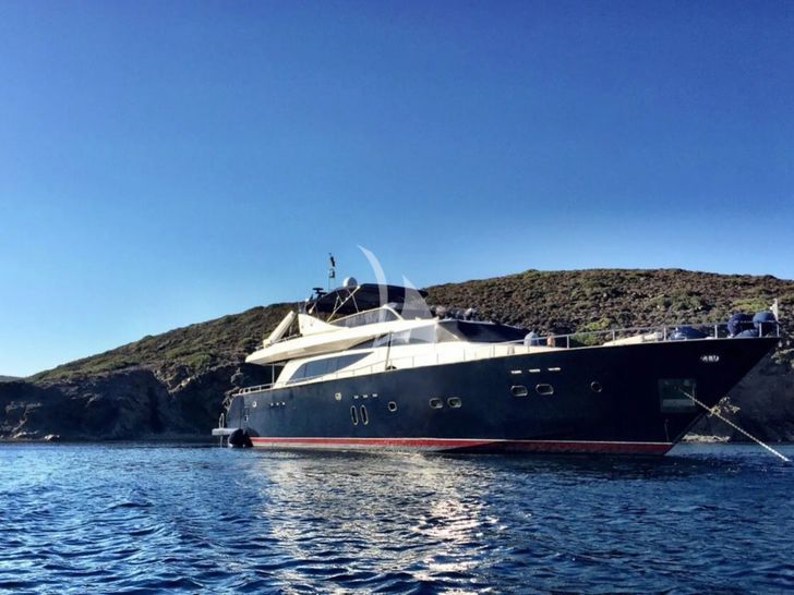 ATALANTI Guy Couach 96 - at anchor ATALANTI Guy Couach 96 - at anchor