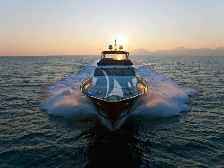 ATALANTI Guy Couach 96 - cruising bow view ATALANTI Guy Couach 96 - cruising bow view