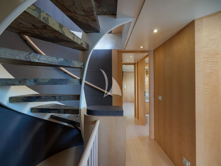 ATOM Inace Yacht 114 staircase to the cabins