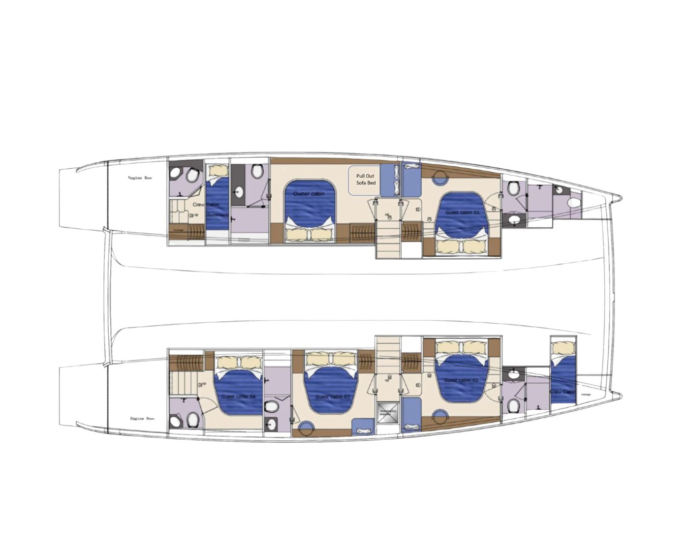 Layout for AUDACITY Heysea SV60 - cabin layout