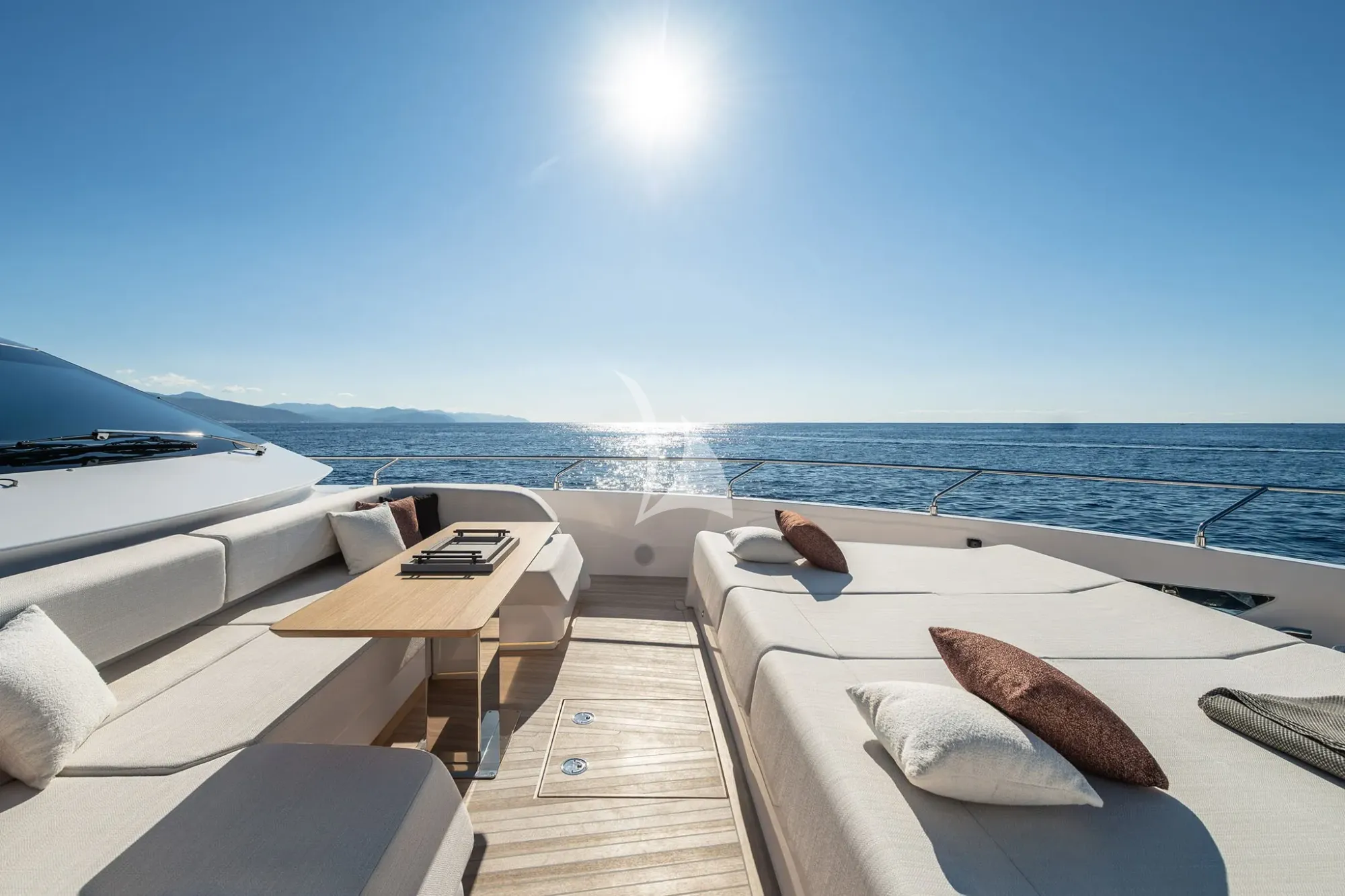 AURORE Ferretti 800 - foredeck lounge and sunbathing area