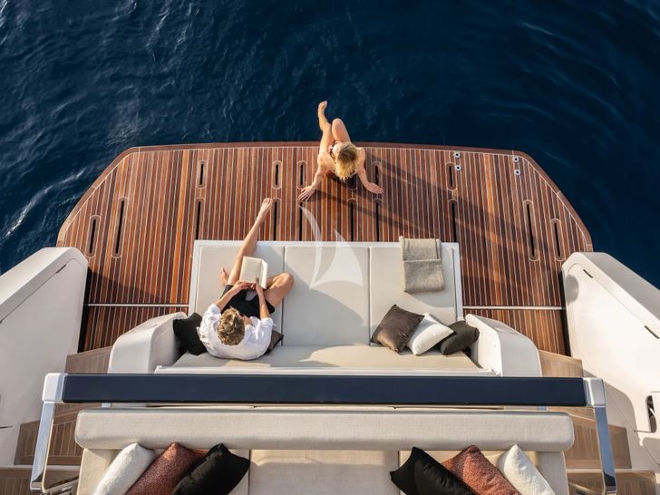 AURORE Ferretti 800 - swim platform top shot AURORE Ferretti 800 - swim platform top shot