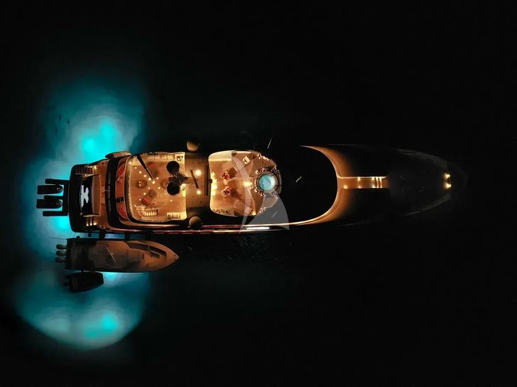 AVALON Delta Marine 46m - top aerial shot at night AVALON Delta Marine 46m - top aerial shot at night