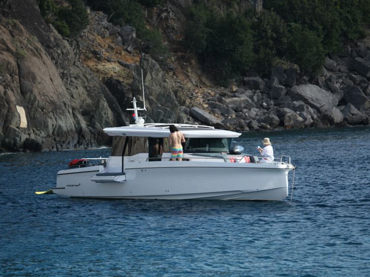 AXOPAR 45 St Barths Day Charter Yacht - anchored AXOPAR 45 St Barths Day Charter Yacht - anchored