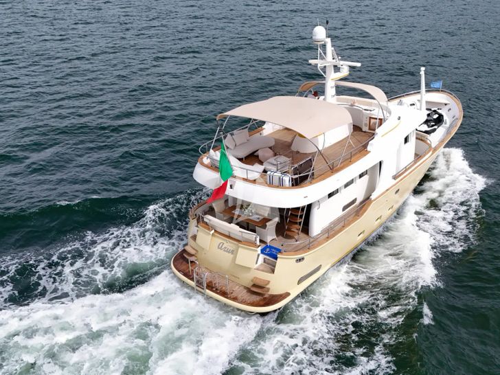 AZUR Terranova Explorer 20m - cruising aft view AZUR Terranova Explorer 20m - cruising aft view