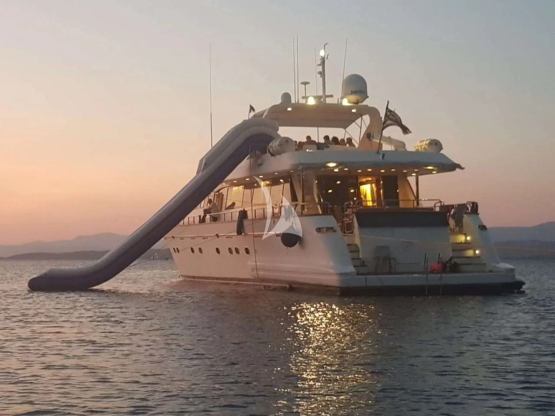 AZURE ONE Falcon 30m - aft shot under the sunset