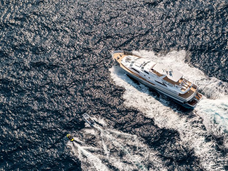 ANTISAN Alalunga 33m - aerial shot cruising ANTISAN Alalunga 33m - aerial shot cruising