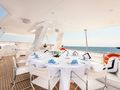 ANTISAN Alalunga 33m - flybridge dining area ANTISAN Alalunga 33m - flybridge dining area