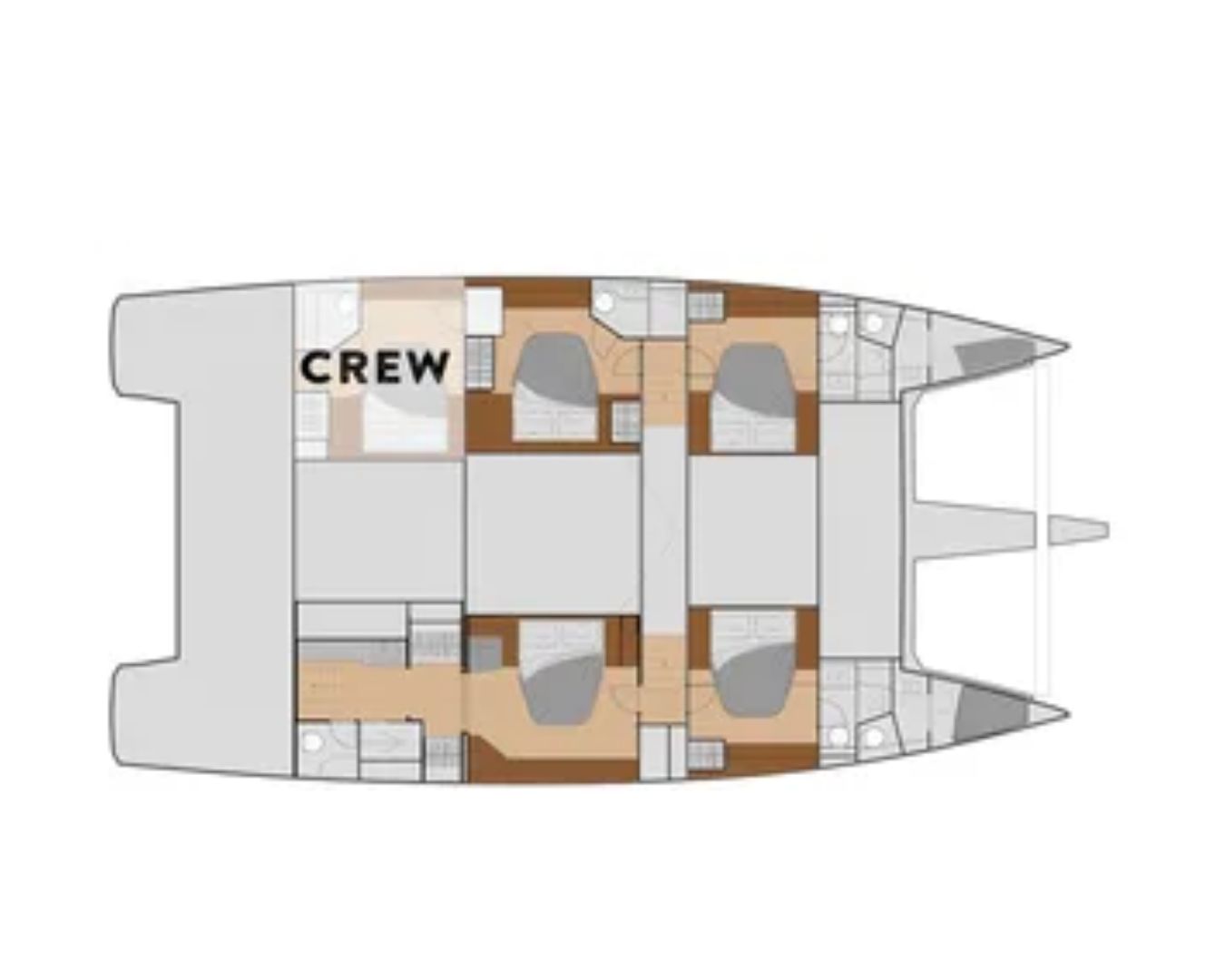 Layout for BACCHUS Fountaine Pajot Samana 59 - cabin layout