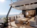 BALANCE Azimut 82 Fly - main aft deck lounge up close BALANCE Azimut 82 Fly - main aft deck lounge up close