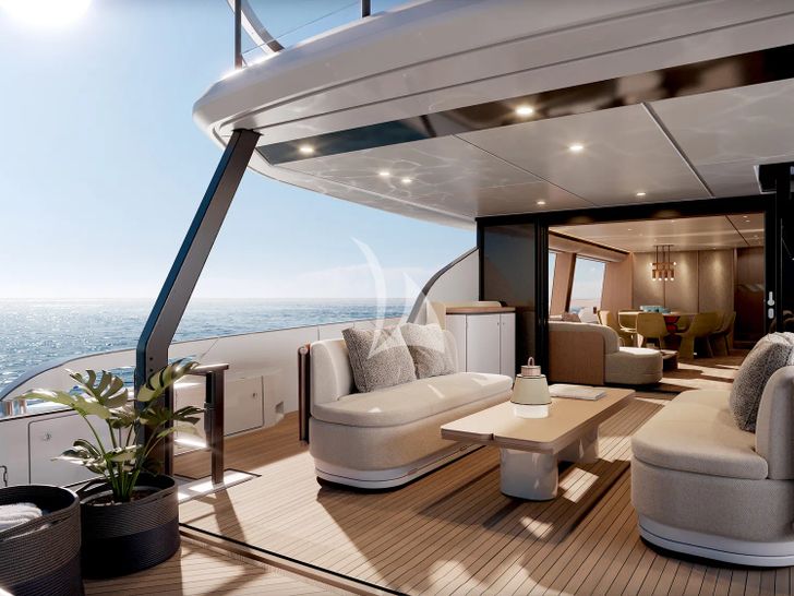 BALANCE Azimut 82 Fly - main aft deck lounge up close BALANCE Azimut 82 Fly - main aft deck lounge up close