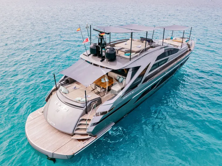 BALOO III Pershing 9X - anchored aft shot BALOO III Pershing 9X - anchored aft shot