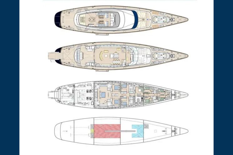 Layout for BARACUDA VALETTA Perini Navi Sailing Yacht 50m layout