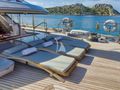 BARACUDA VALETTA Perini Navi Sailing Yacht 50m - aft deck sun beds BARACUDA VALETTA Perini Navi Sailing Yacht 50m - aft deck sun beds