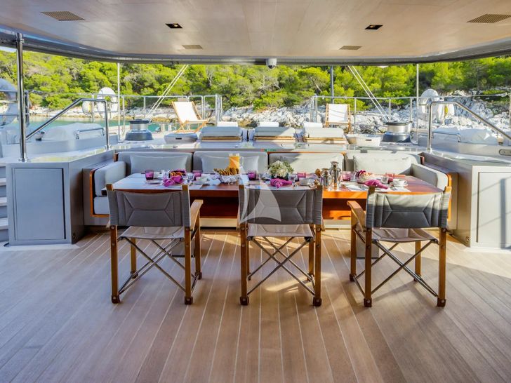 BARACUDA VALETTA Perini Navi Sailing Yacht 50m - aft deck BARACUDA VALETTA Perini Navi Sailing Yacht 50m - aft deck