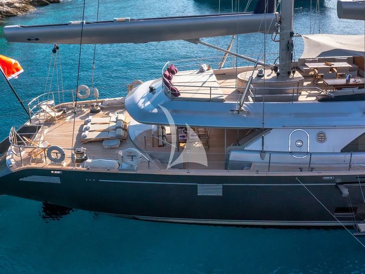 BARACUDA VALETTA Perini Navi Sailing Yacht 50m - aft shot BARACUDA VALETTA Perini Navi Sailing Yacht 50m - aft shot
