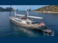 BARACUDA VALETTA Perini Navi Sailing Yacht 50m anchored with water toys
