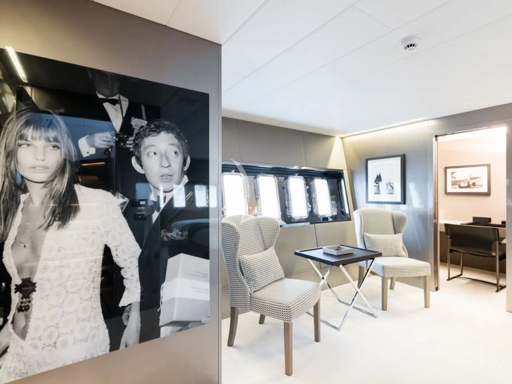 BEACHOUSE Mangusta 130 master cabin seating BEACHOUSE Mangusta 130 master cabin seating