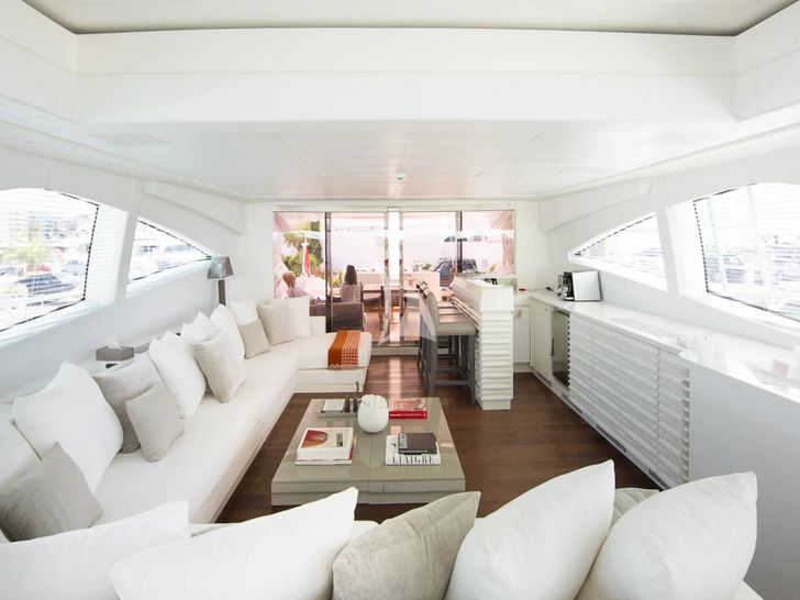 BEACHOUSE Mangusta 130 saloon wide shot BEACHOUSE Mangusta 130 saloon wide shot