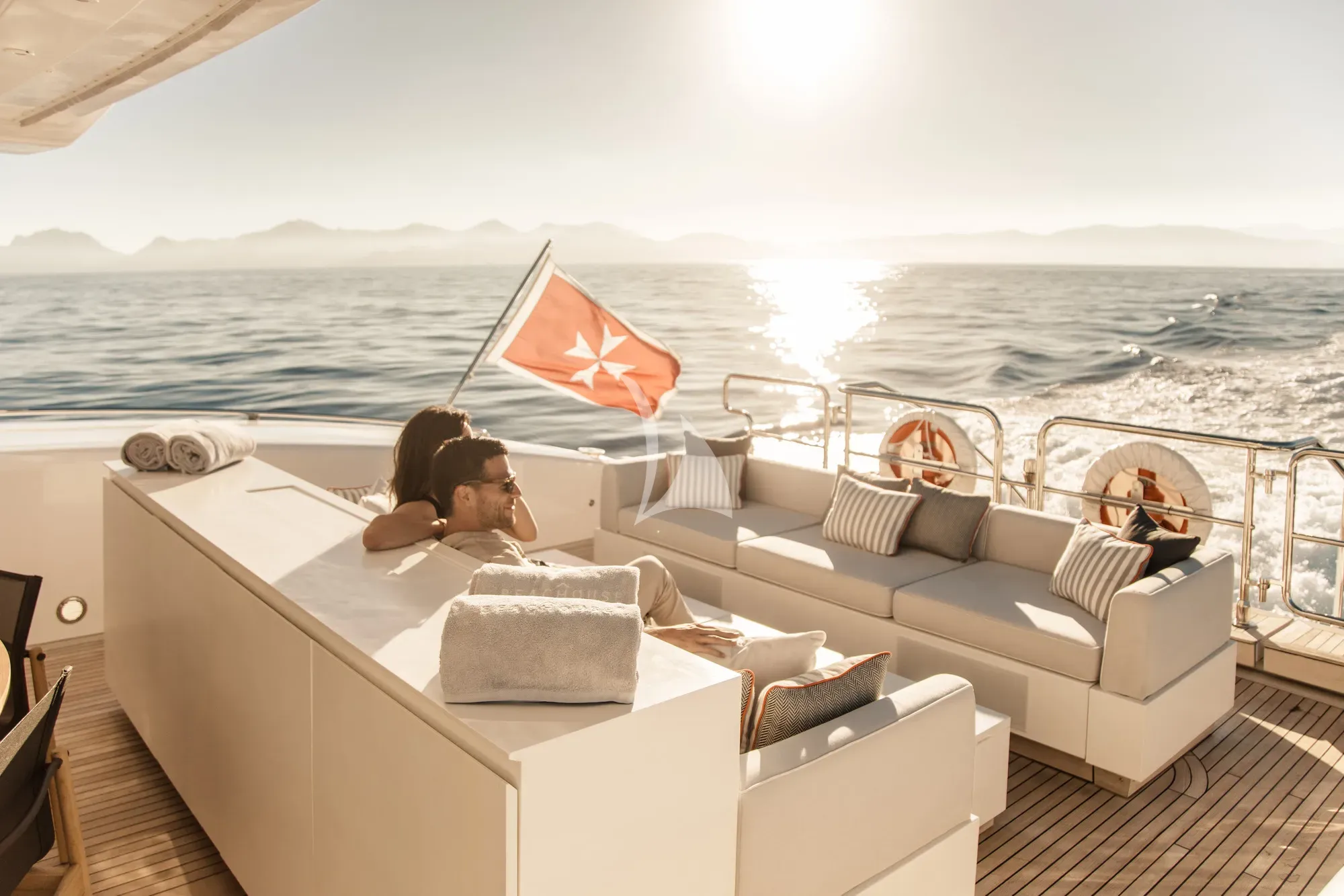 BEACHOUSE Mangusta 130 - main aft deck lounge