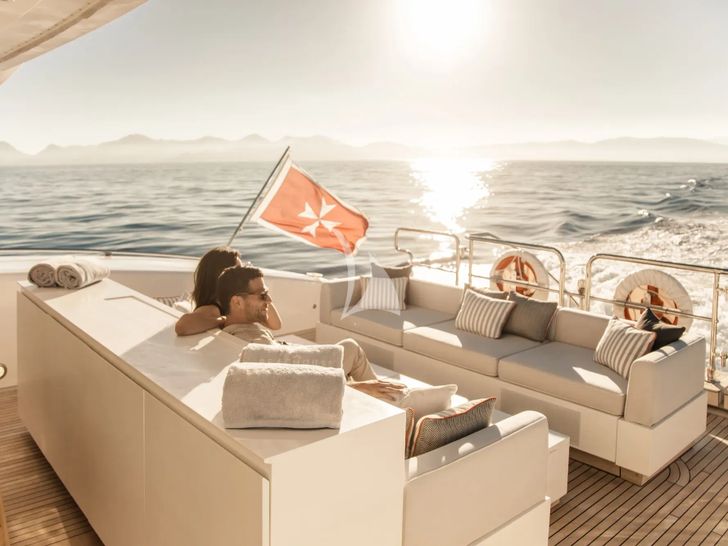 BEACHOUSE Mangusta 130 - main aft deck lounge BEACHOUSE Mangusta 130 - main aft deck lounge