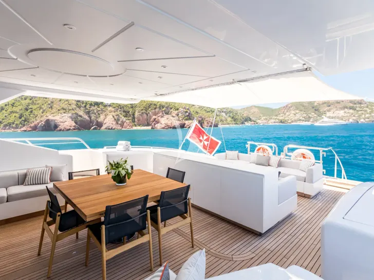 BEACHOUSE Mangusta 130 - main aft deck BEACHOUSE Mangusta 130 - main aft deck