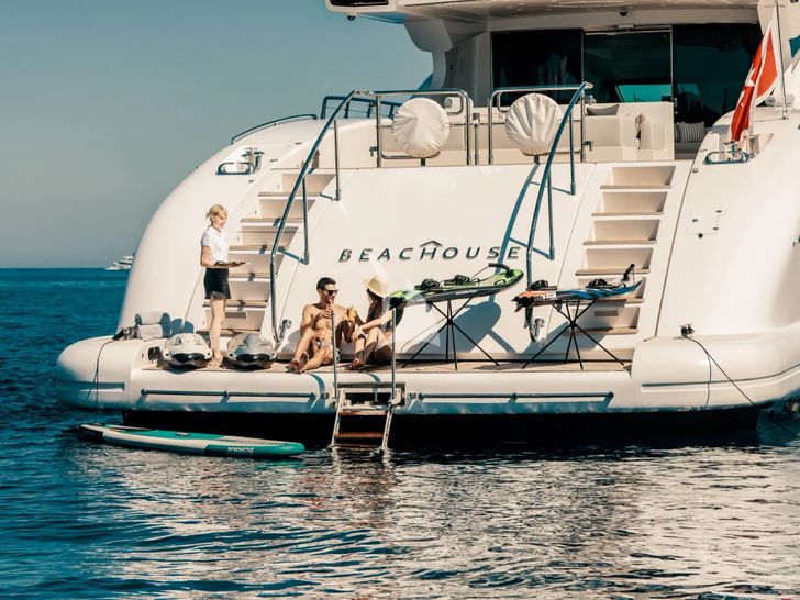 BEACHOUSE Mangusta 130 - swim platform shot BEACHOUSE Mangusta 130 - swim platform shot