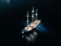 BELLA MARE 38m Custom Gulet - aerial shot at night BELLA MARE 38m Custom Gulet - aerial shot at night